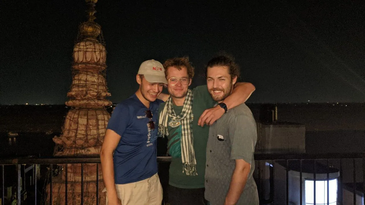 New Leaf Academy tutors Dan, Kai, and Marcus in Varansi, India