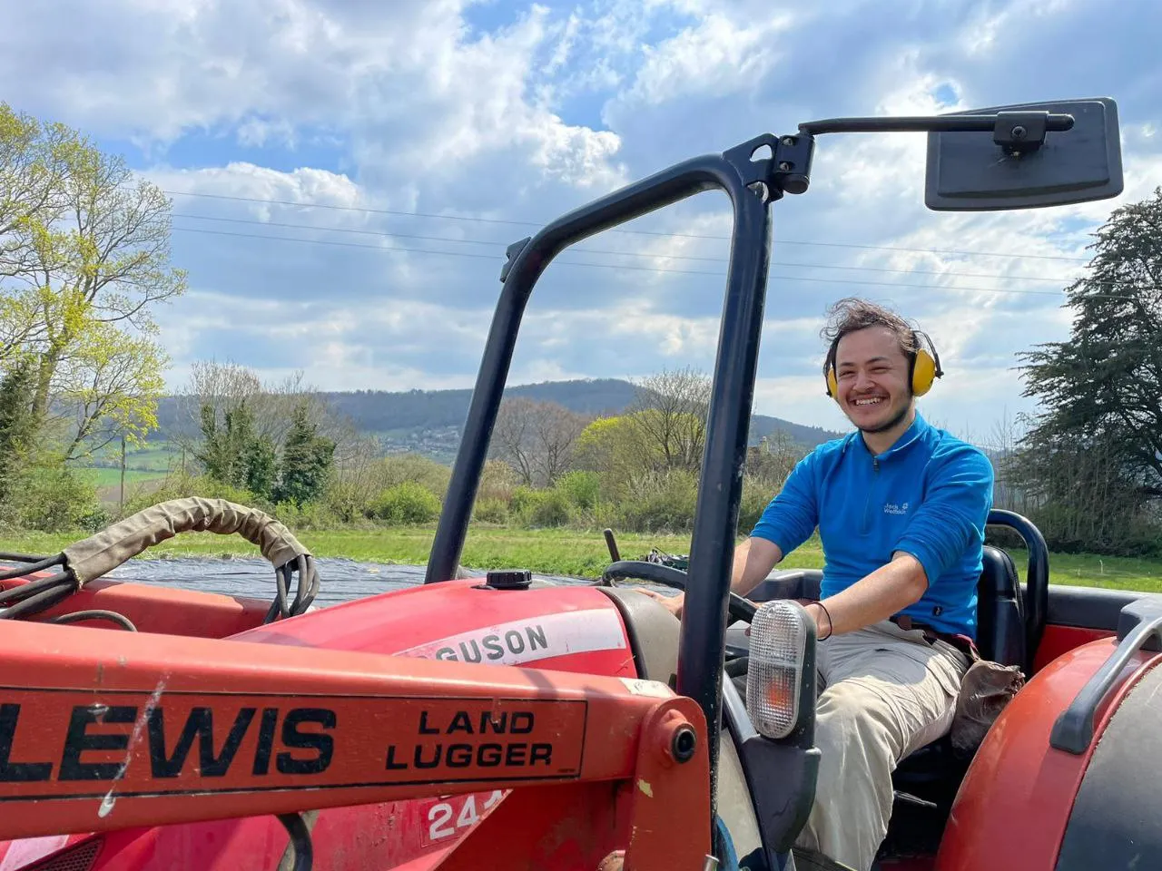 Marcus working on his market garden